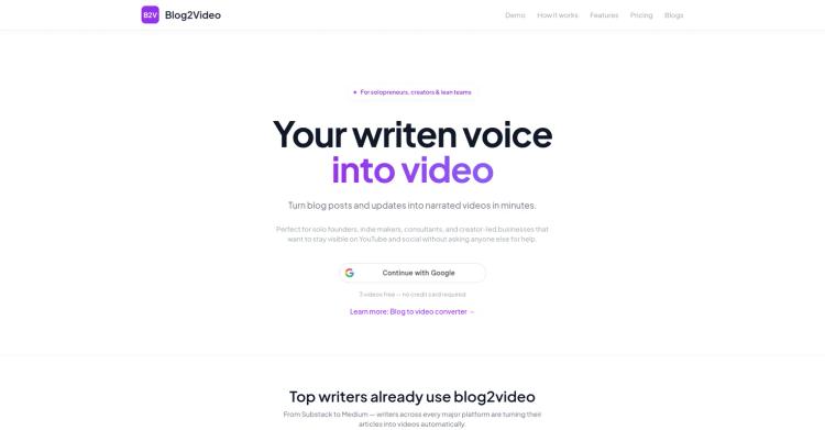 Blog2Video featured image