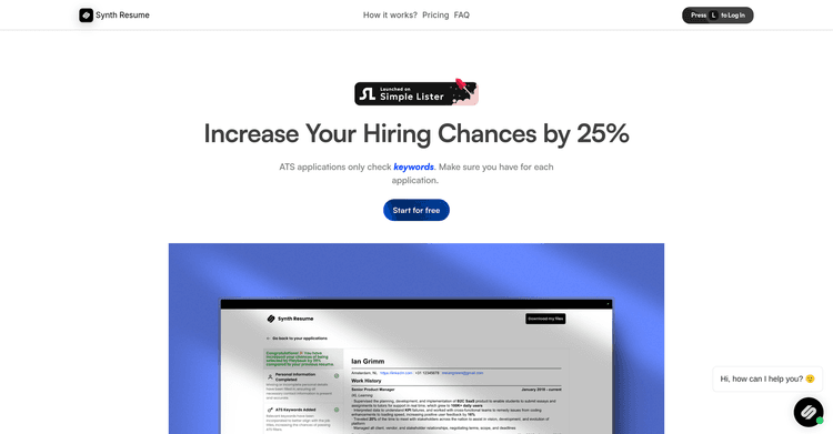 Synth Resume featured image