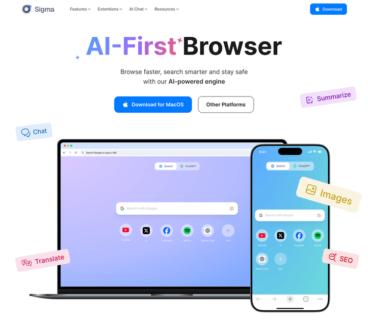 Sigma AI Browser featured image