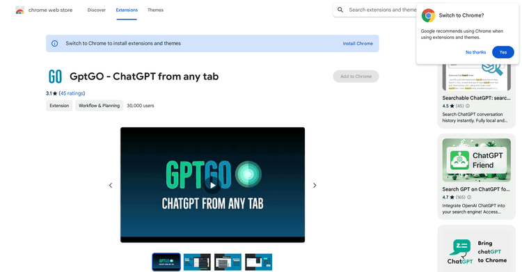 GptGO extension featured image