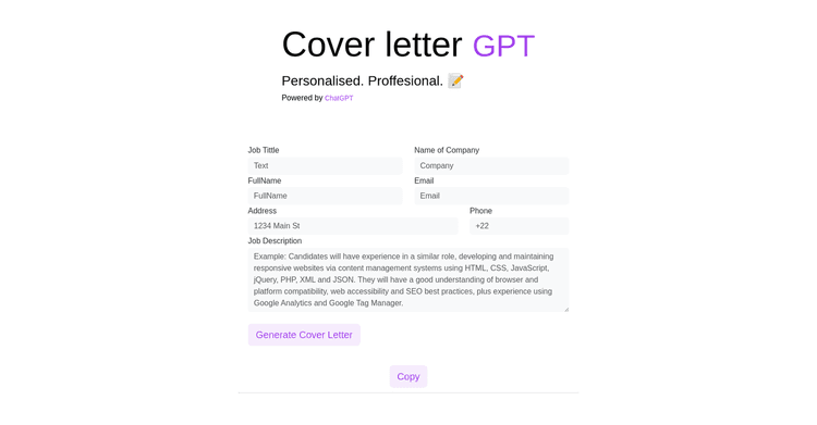CoverLetterGPT featured image