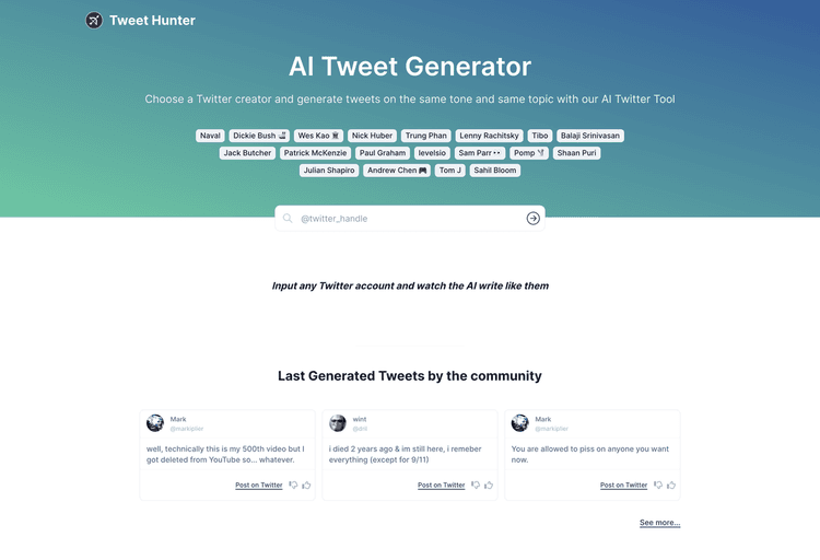 AI Tweet Generator featured image