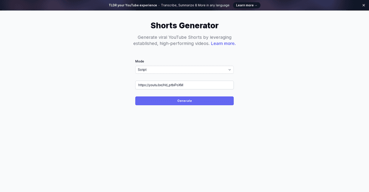 Shorts Generator featured image