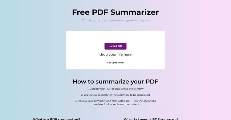 AI PDF Summarizer featured image