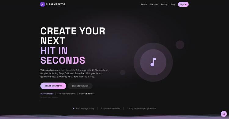 AI Rap Creator.com featured image