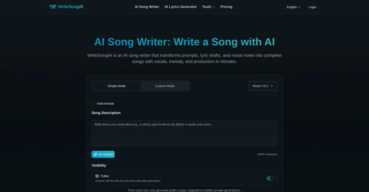 WriteSong AI featured image