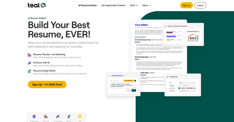 Teal Resume Builder featured image