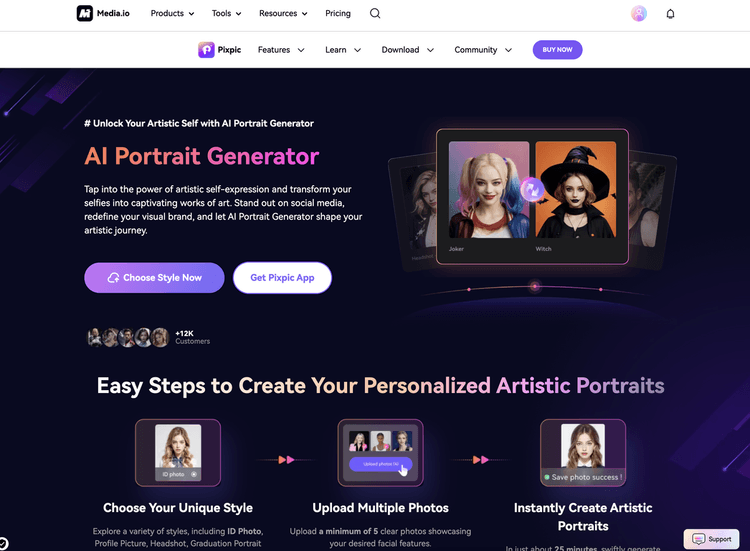 Pixpic AI Portrait Generator featured image Pixpic AI Portrait Generator featured image