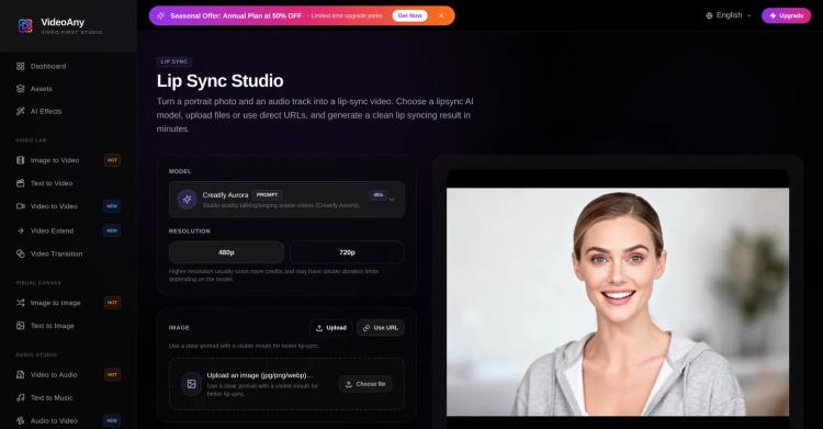 VideoAny Lip Sync AI Online featured image VideoAny Lip Sync AI Online featured image