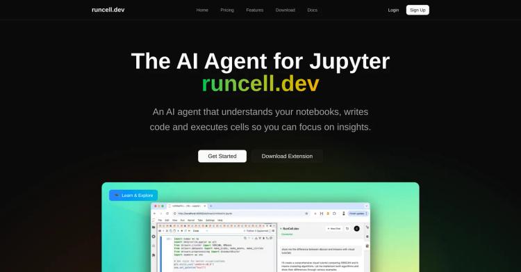 Runcell - Jupyter AI Agent featured image Runcell - Jupyter AI Agent featured image