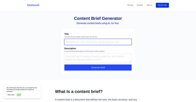 Content brief generator featured image Content brief generator featured image