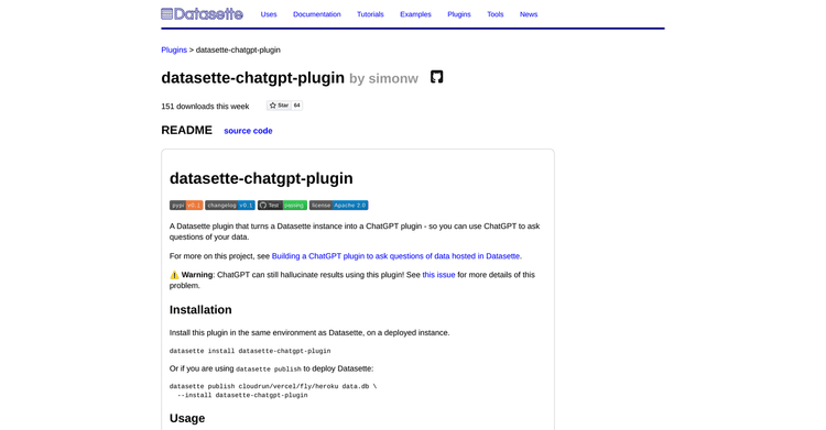 Datasette ChatGPT plugin featured image Datasette ChatGPT plugin featured image