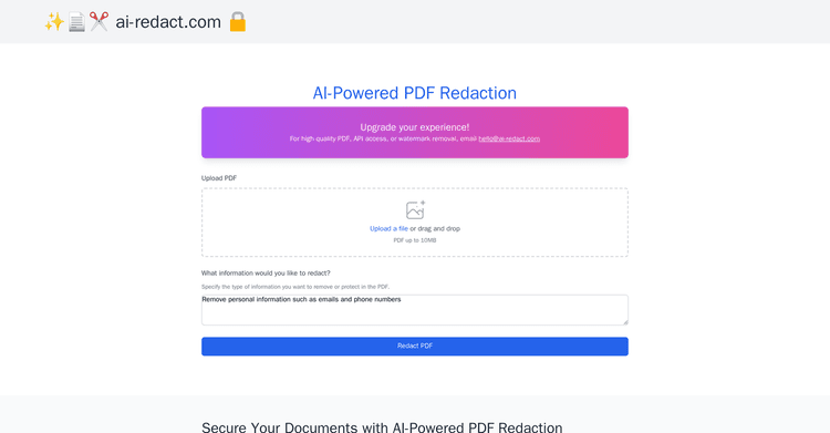 AI PDF Redaction Tool featured image AI PDF Redaction Tool featured image