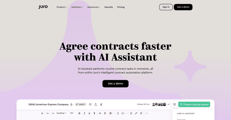 Juro's Legal AI Assistant featured image Juro's Legal AI Assistant featured image