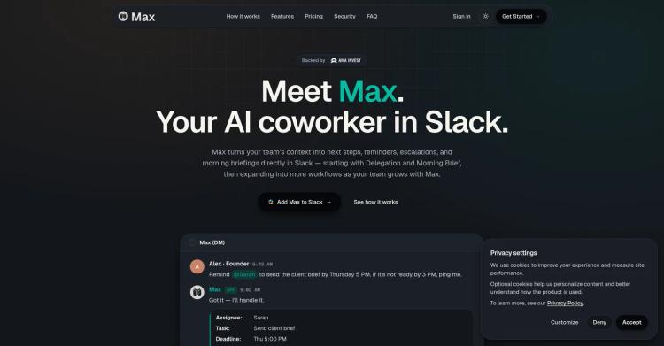 Max: AI Coworker in Slack featured image Max: AI Coworker in Slack featured image