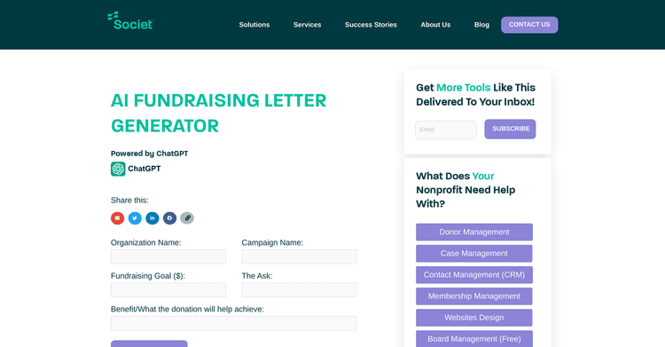 AI Fundraising Letter Generator featured image AI Fundraising Letter Generator featured image