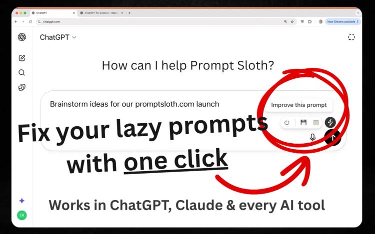 Prompt Sloth Write Better AI Prompts featured image Prompt Sloth Write Better AI Prompts featured image