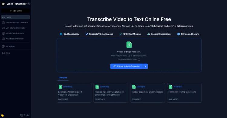 Video Transcriber AI featured image Video Transcriber AI featured image