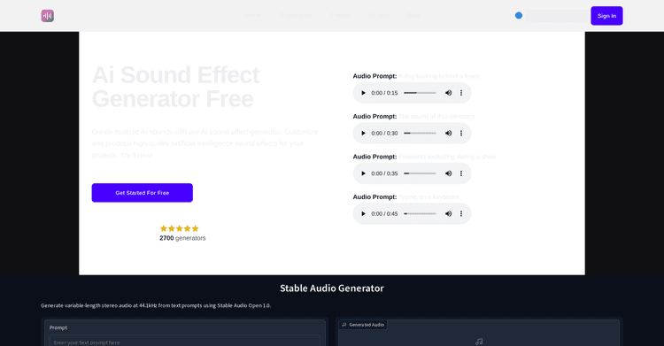 AI Sound Effect Generator featured image AI Sound Effect Generator featured image