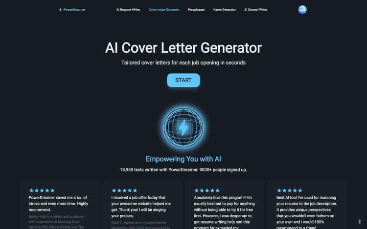 PowerDreamer AI Cover Letter Generator featured image PowerDreamer AI Cover Letter Generator featured image