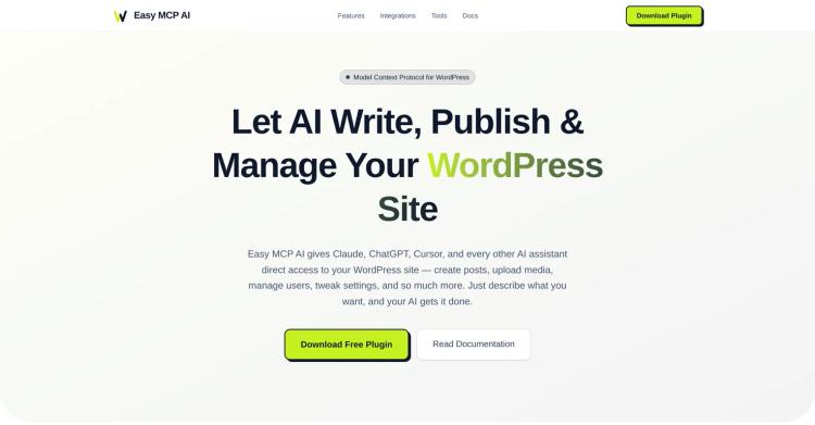 Easy MCP AI for Wordpress featured image Easy MCP AI for Wordpress featured image