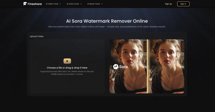 Fineshare Sora Watermark Remover featured image Fineshare Sora Watermark Remover featured image