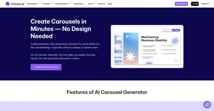 VDraw - AI Carousel Generator featured image VDraw - AI Carousel Generator featured image