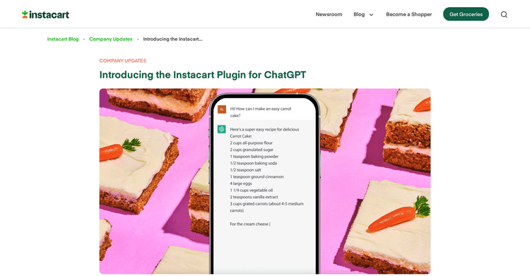 Instacart ChatGPT plugin featured image Instacart ChatGPT plugin featured image
