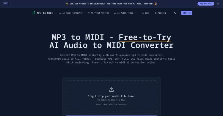 MP3 to MIDI featured image MP3 to MIDI featured image