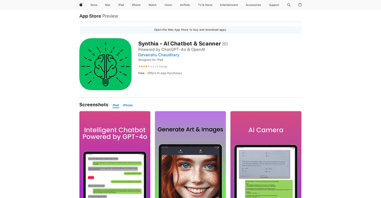 Synthia - AI Chatbot & Scanner featured image Synthia - AI Chatbot & Scanner featured image