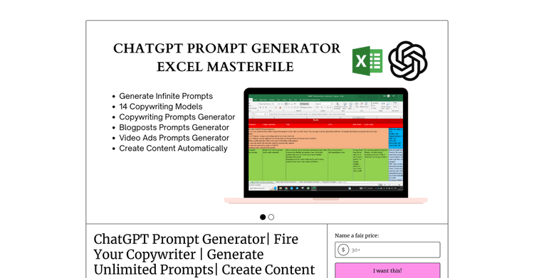 ChatGPT Copywriting Prompts Generator featured image ChatGPT Copywriting Prompts Generator featured image