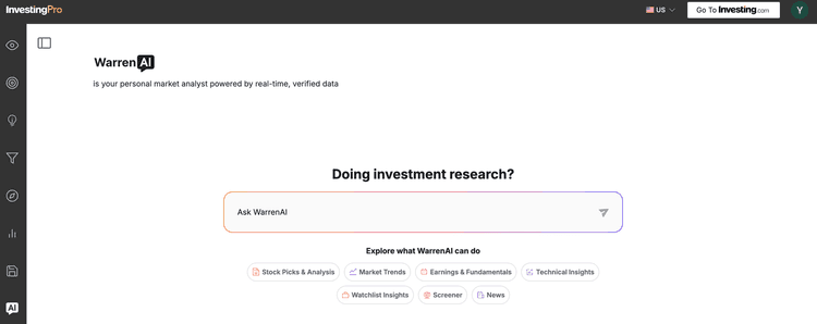 Investing.com - WarrenAI featured image Investing.com - WarrenAI featured image