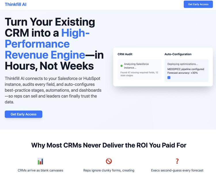 Thinkfill AI – The CRM Auto-Optimizer featured image Thinkfill AI – The CRM Auto-Optimizer featured image