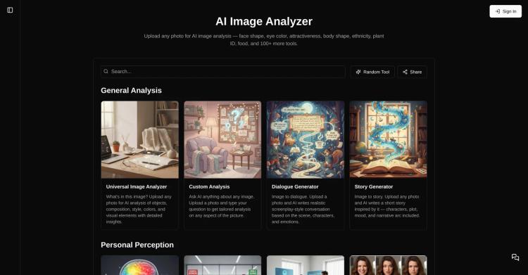 AI Image Analyzer by just build things. featured image AI Image Analyzer by just build things. featured image