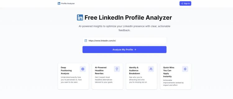 LinkedIn Profile Analyzer featured image LinkedIn Profile Analyzer featured image