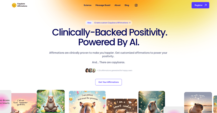 Capybara Affirmations AI featured image Capybara Affirmations AI featured image