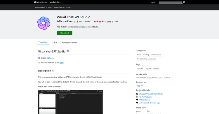 Visual chatGPT Studio featured image Visual chatGPT Studio featured image