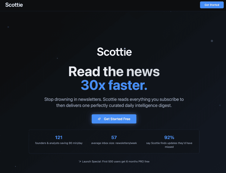 Scottie — AI-Powered Daily News Briefs featured image Scottie — AI-Powered Daily News Briefs featured image