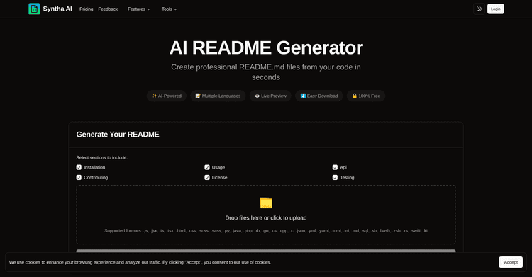 Syntha AI README Generator featured image Syntha AI README Generator featured image