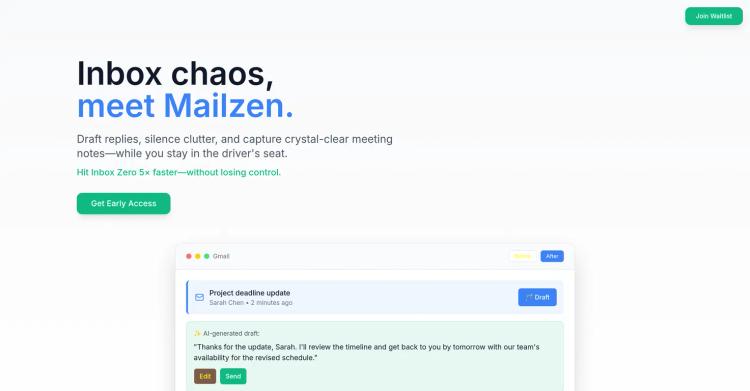 Mailzen.ai — Inbox Zen. Draft ✍️ Declutter 🗂... featured image Mailzen.ai — Inbox Zen. Draft ✍️ Declutter 🗂... featured image