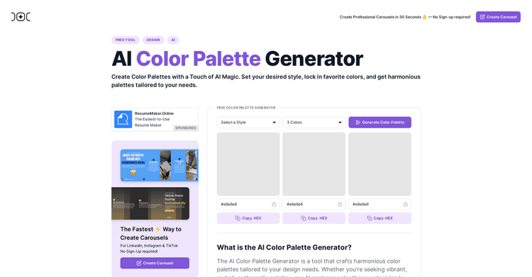 AI Color Palette Generator featured image AI Color Palette Generator featured image