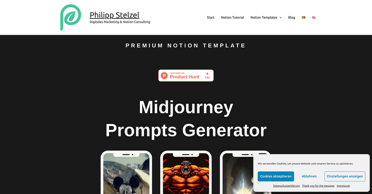 Midjourney prompt generator featured image Midjourney prompt generator featured image