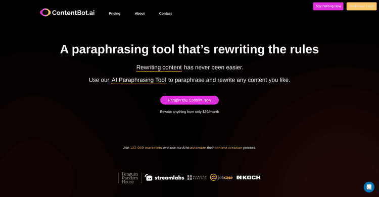 Paraphrasing Tool by ContentBot.ai featured image Paraphrasing Tool by ContentBot.ai featured image