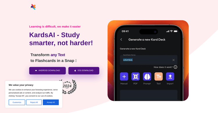 KardsAI - AI Flashcard Maker featured image KardsAI - AI Flashcard Maker featured image