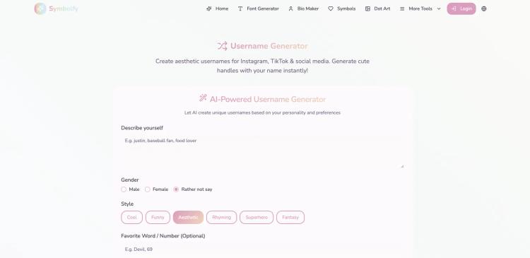 Symbolfy - Username Generator featured image Symbolfy - Username Generator featured image