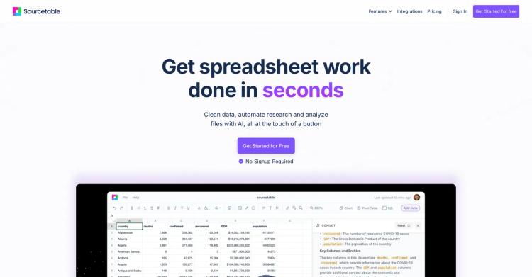 Sourcetable — AI spreadsheet & data analyst featured image Sourcetable — AI spreadsheet & data analyst featured image
