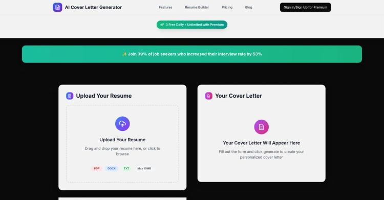 AI Cover Letter Generator featured image AI Cover Letter Generator featured image