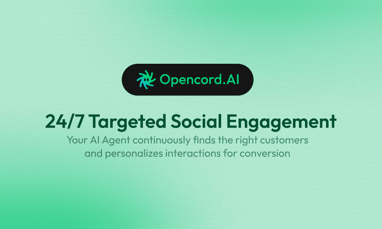 Opencord AI, 24/7 Social Media Engagement via Reply featured image Opencord AI, 24/7 Social Media Engagement via Reply featured image