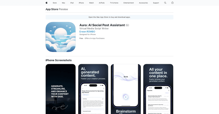 Auro: AI Social Post Assistant featured image Auro: AI Social Post Assistant featured image