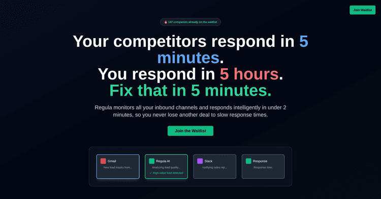 Regula AI Inbound Lead Response Engine featured image Regula AI Inbound Lead Response Engine featured image